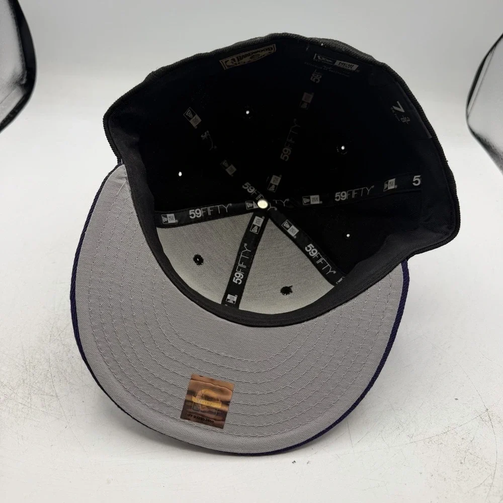New Era 59Fifty Detroit Pistons Hat Cap 7 3/8 Black Purple Fitted NBA Basketball